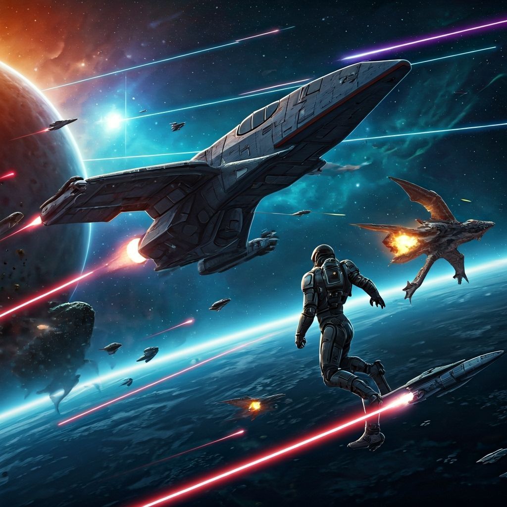 Epic Space Battle: Starfighters vs Alien Monsters