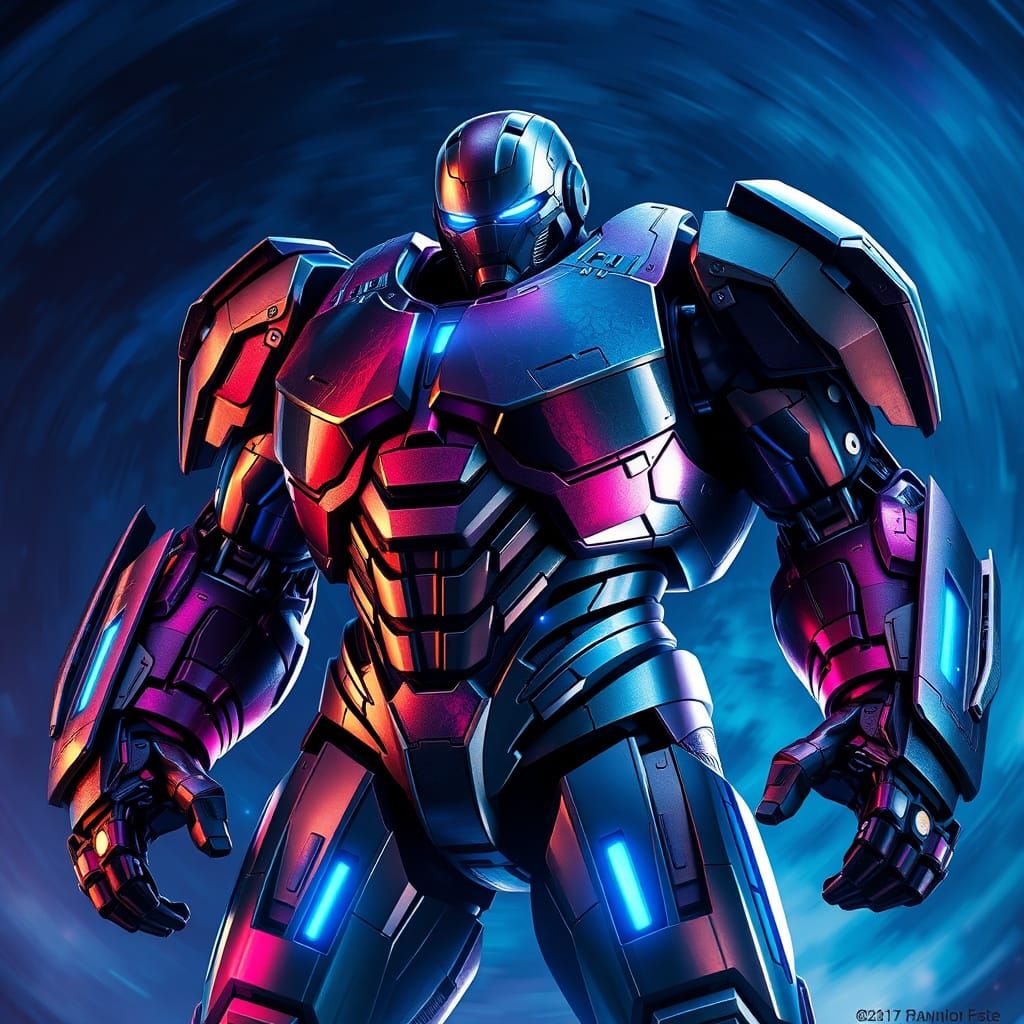 Hulkbuster in Hyperrealistic, High-Tech Splendor