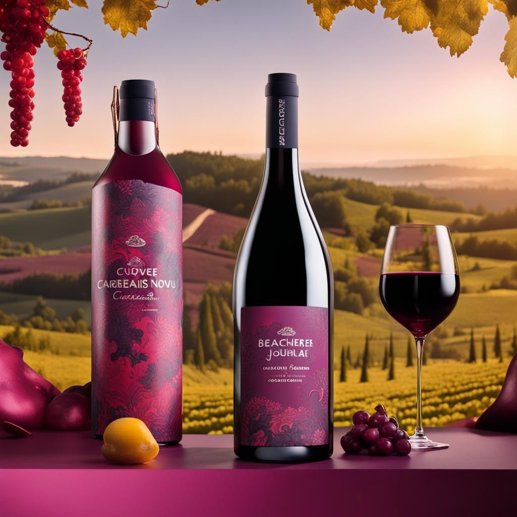 Beaujolais Nouveau Advertisement in Detailed Matte Painting