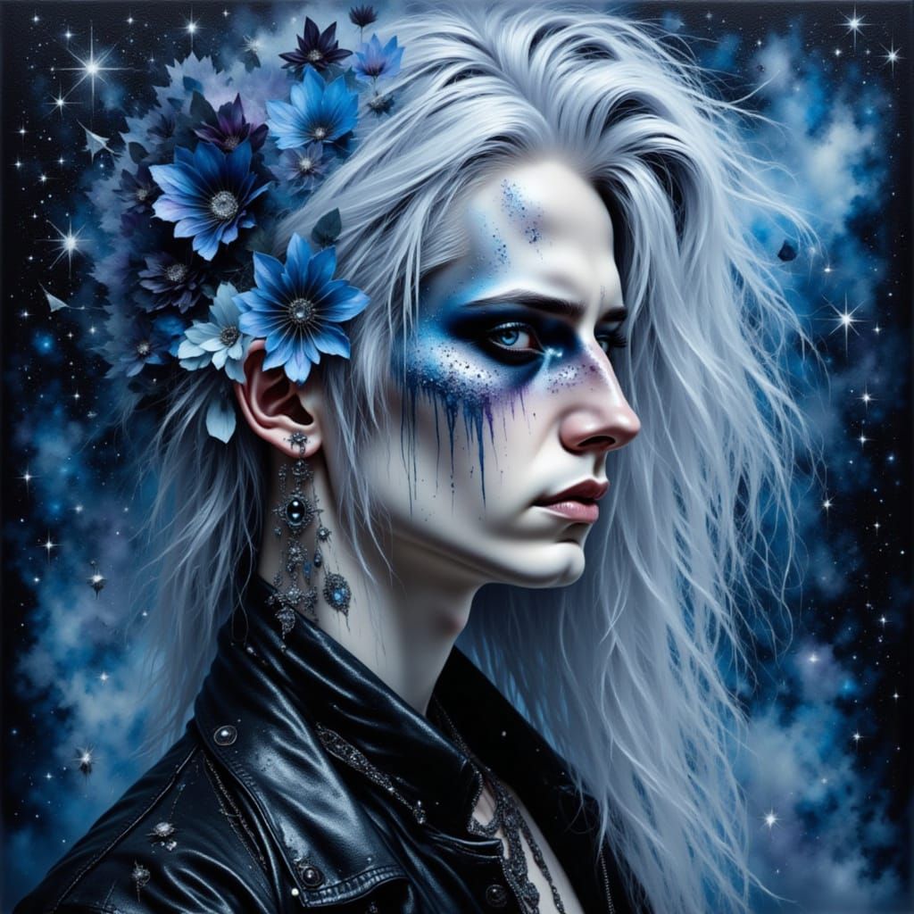 Surreal Gothic Landscape with Ethereal Silvery Metallic Hues