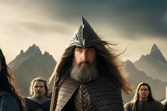 Epic Fantasy Film Scene with Tolkien Castles