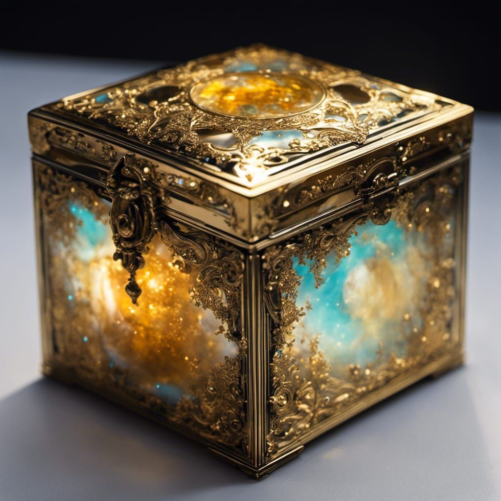 Bioluminescent Pandora's Box in Baroque-Romantic Style