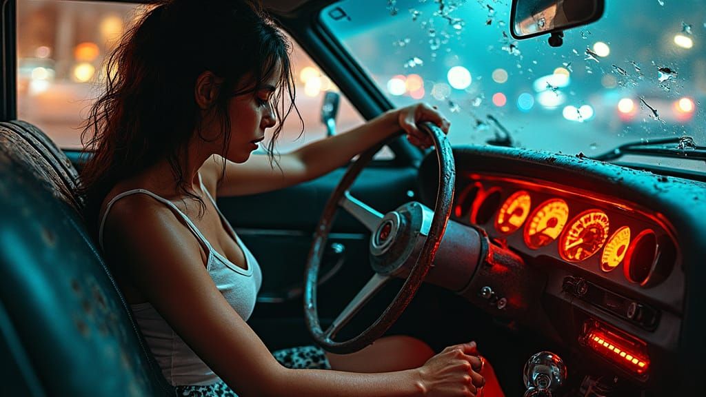 You can see your reflection/In the luminescent dash