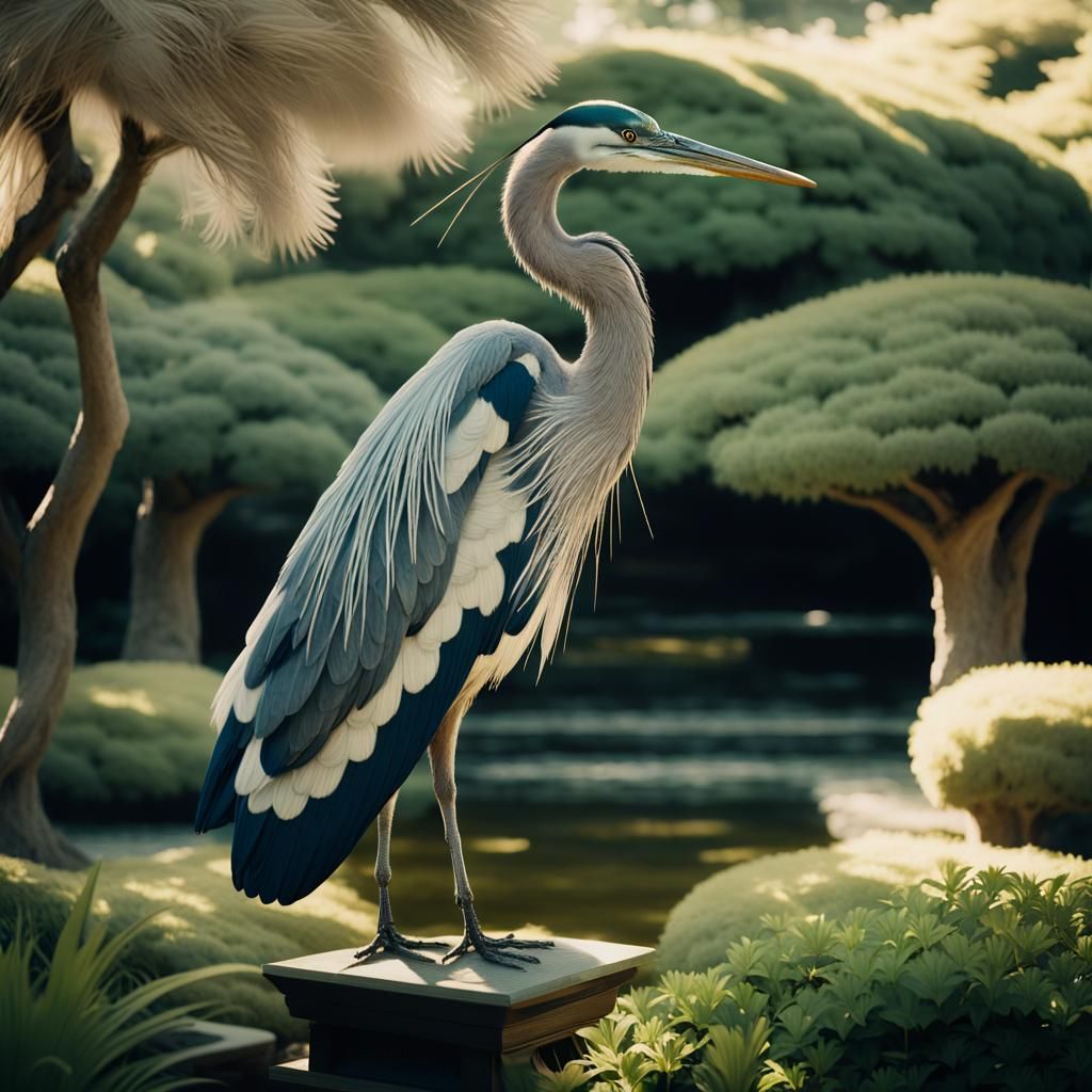 Majestic Heron in Japanese Imperial Costume