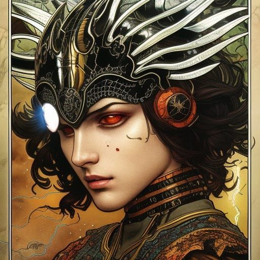 Avenger of Fallen Gods: Digital Art Portrait