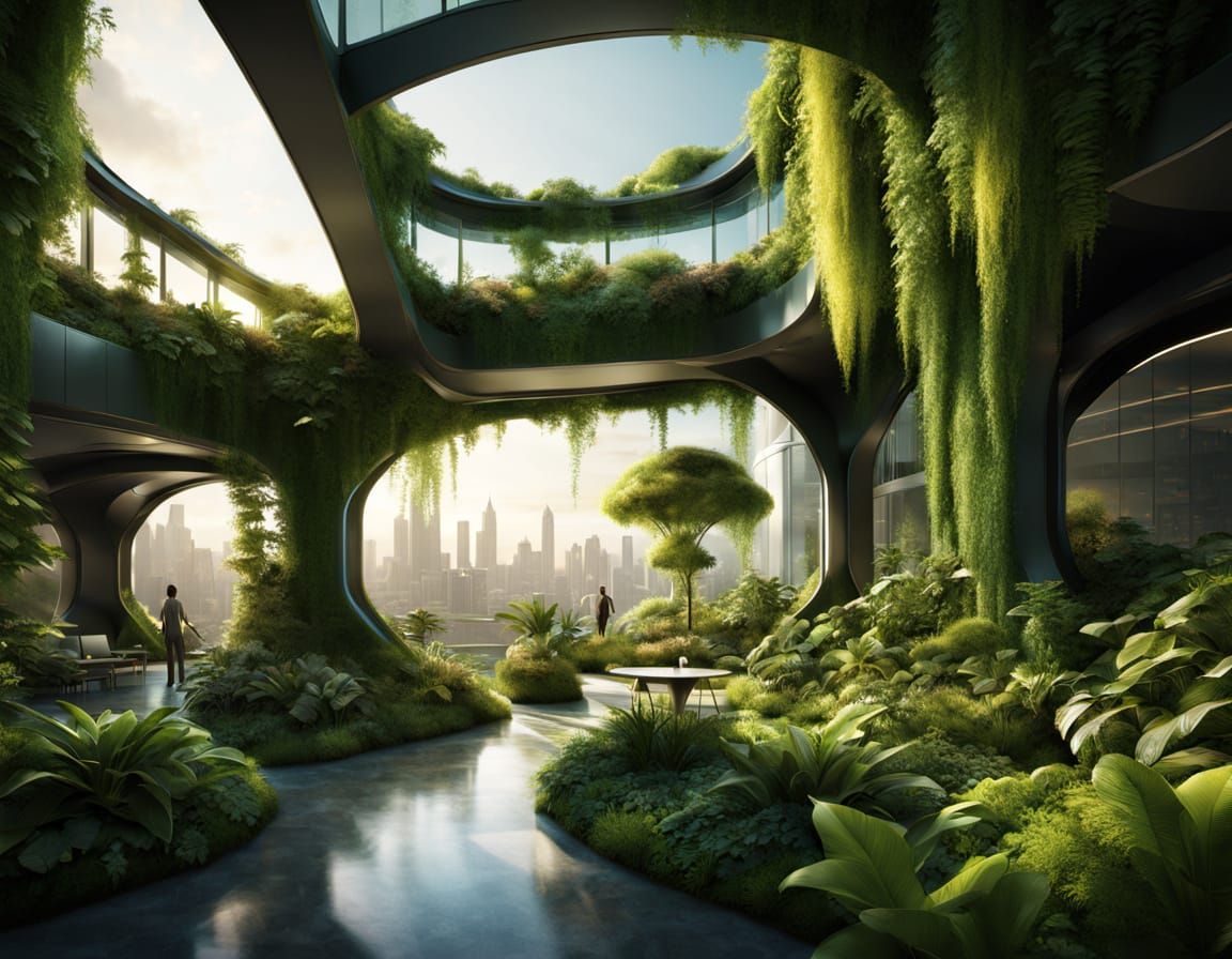 Futuristic Beehive City with Bioluminescent Gardens