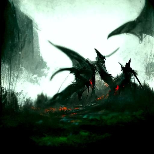 Sinister Dragon Artwork in Dark Fantasy Style