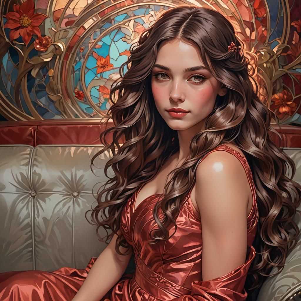 Siren-Eyed Girl Portrait in Splash Art Style