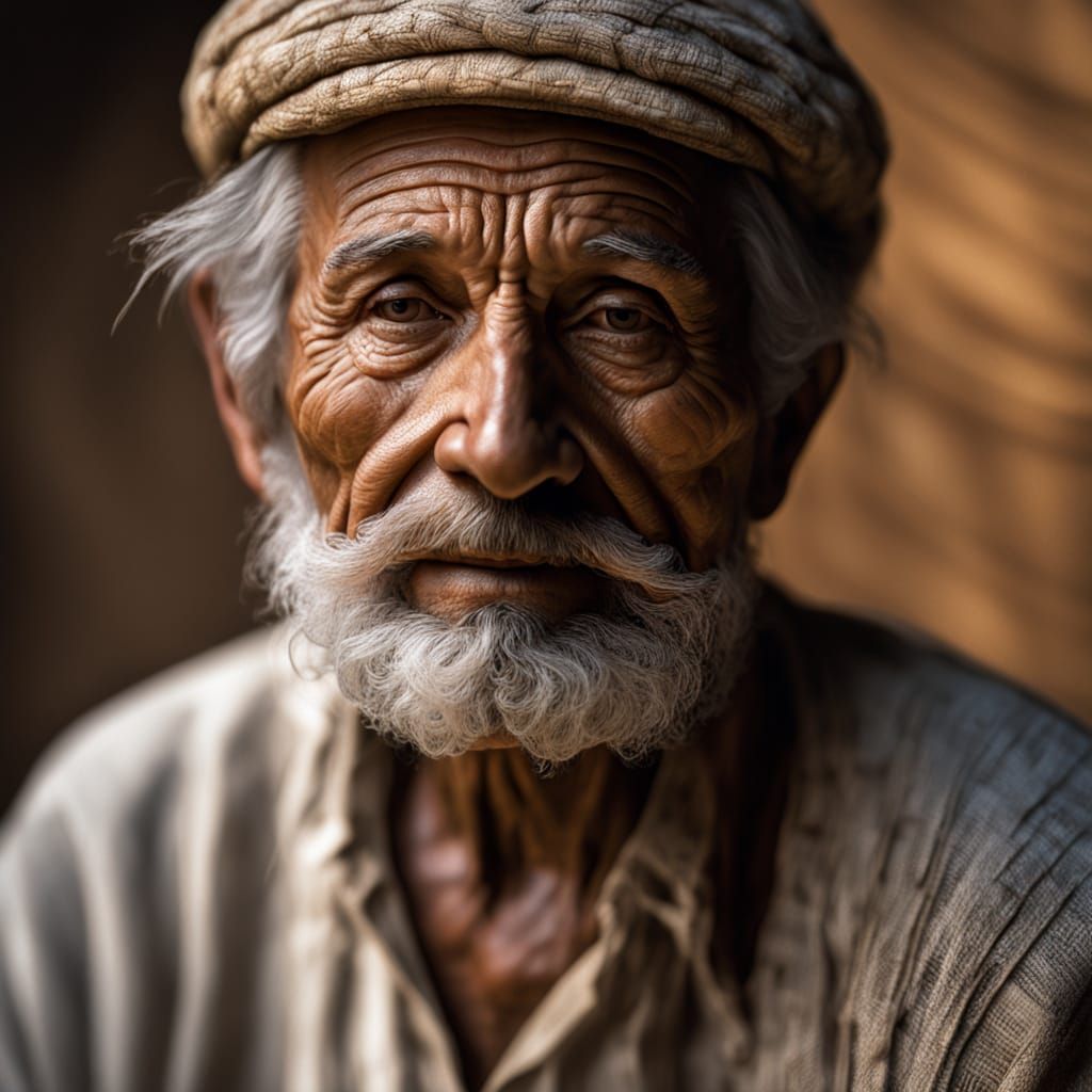 Golden Reverie: The Sun-Kissed Elder's Serenity