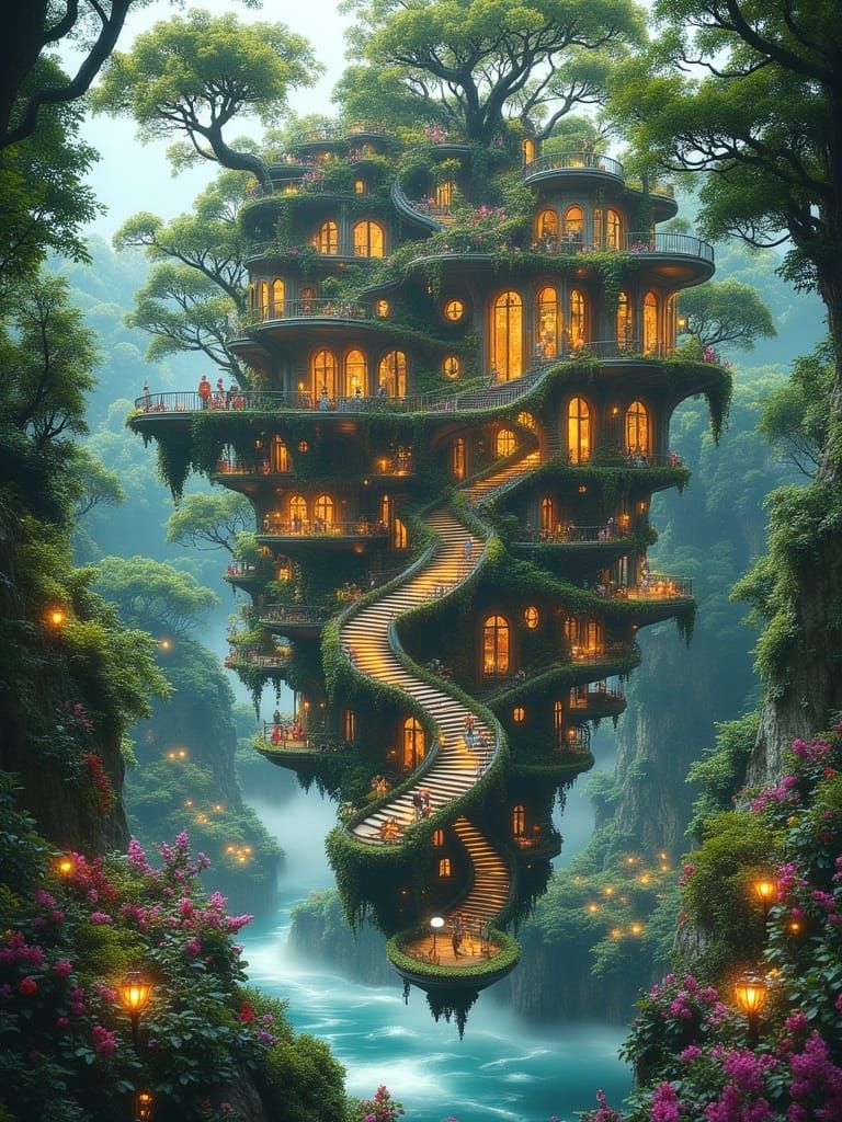 Dreamlike Labyrinthine Structure in Mid-Air