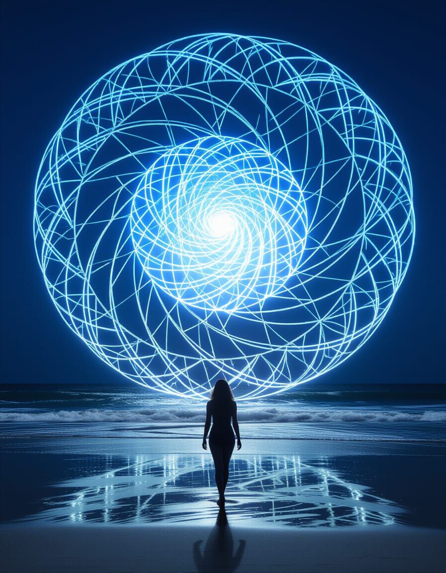 Glowing Curly Whirlingtons on the Beach