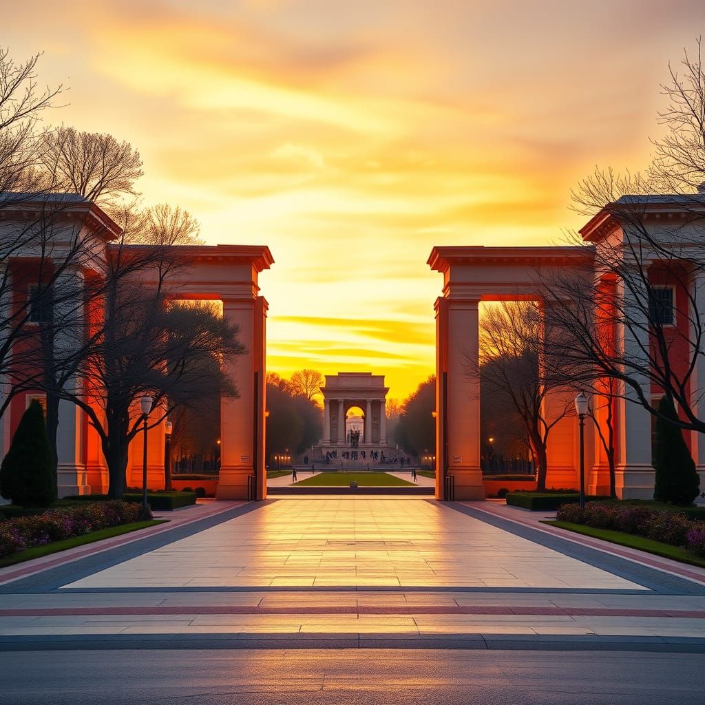 Golden Gate at Dusk in Museum Park