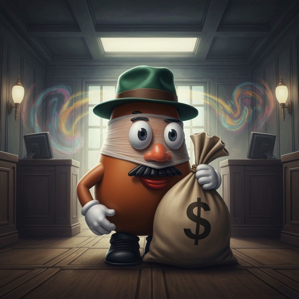 Mr. Potatohead Bank Robber in a Fantastical Fairyland