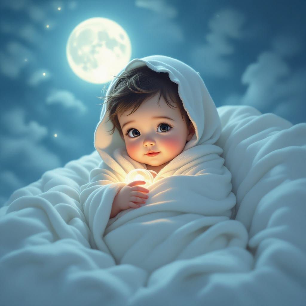 Ethereal Ghost Baby in Moonlit Nursery