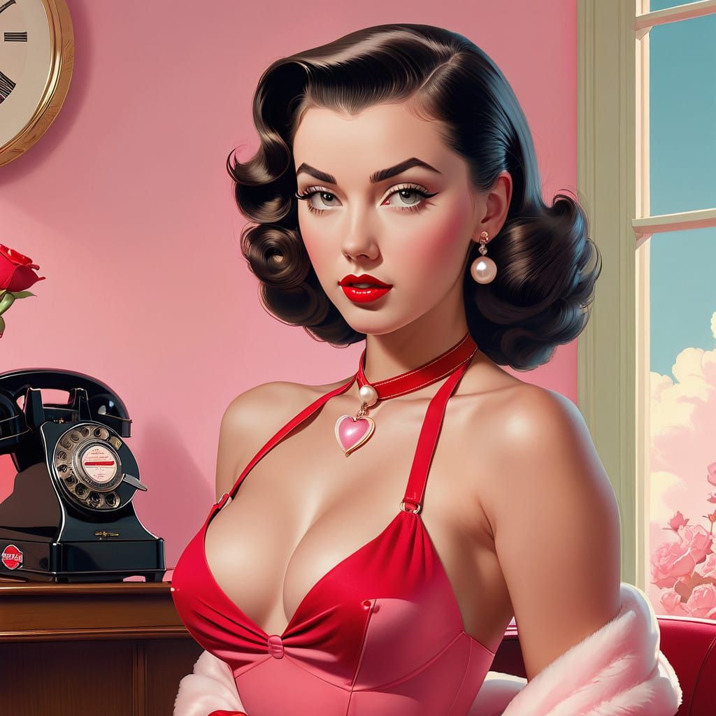 Classic Pin-up Beauty in 50's Style