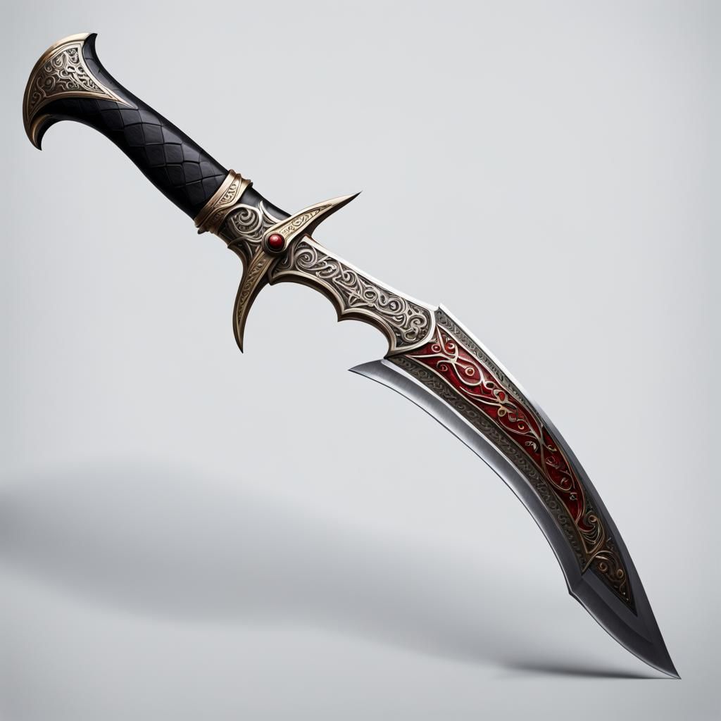 Scimitar with Curved Blade and Red Eye Hilt