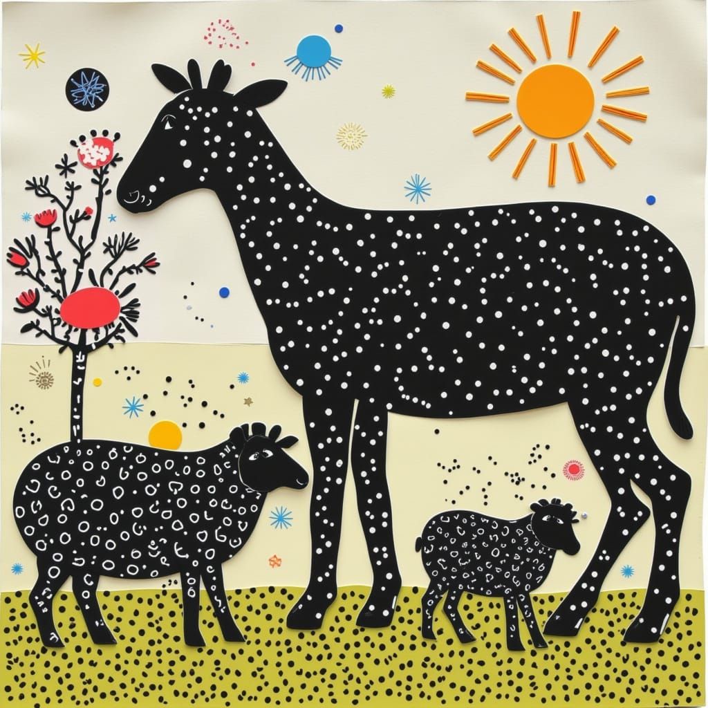 Black Sheep on a Farm