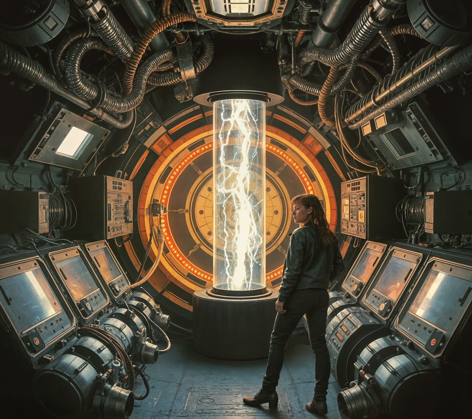 Starship Engine Room with Plasma Core