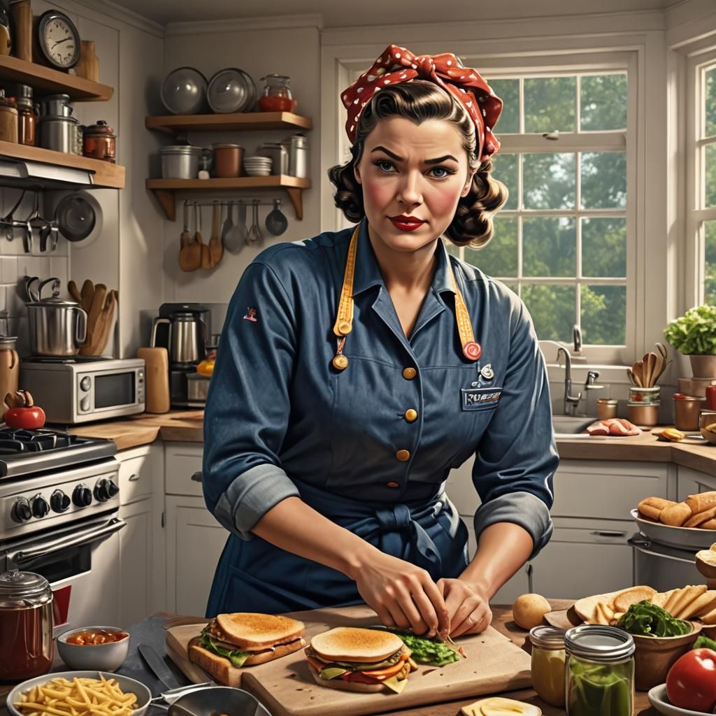 Rosie the Riveter as 1950s Housewife