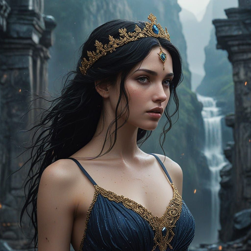 Aphrodite in Dystopian Ruin, Cyberpunk Goddess