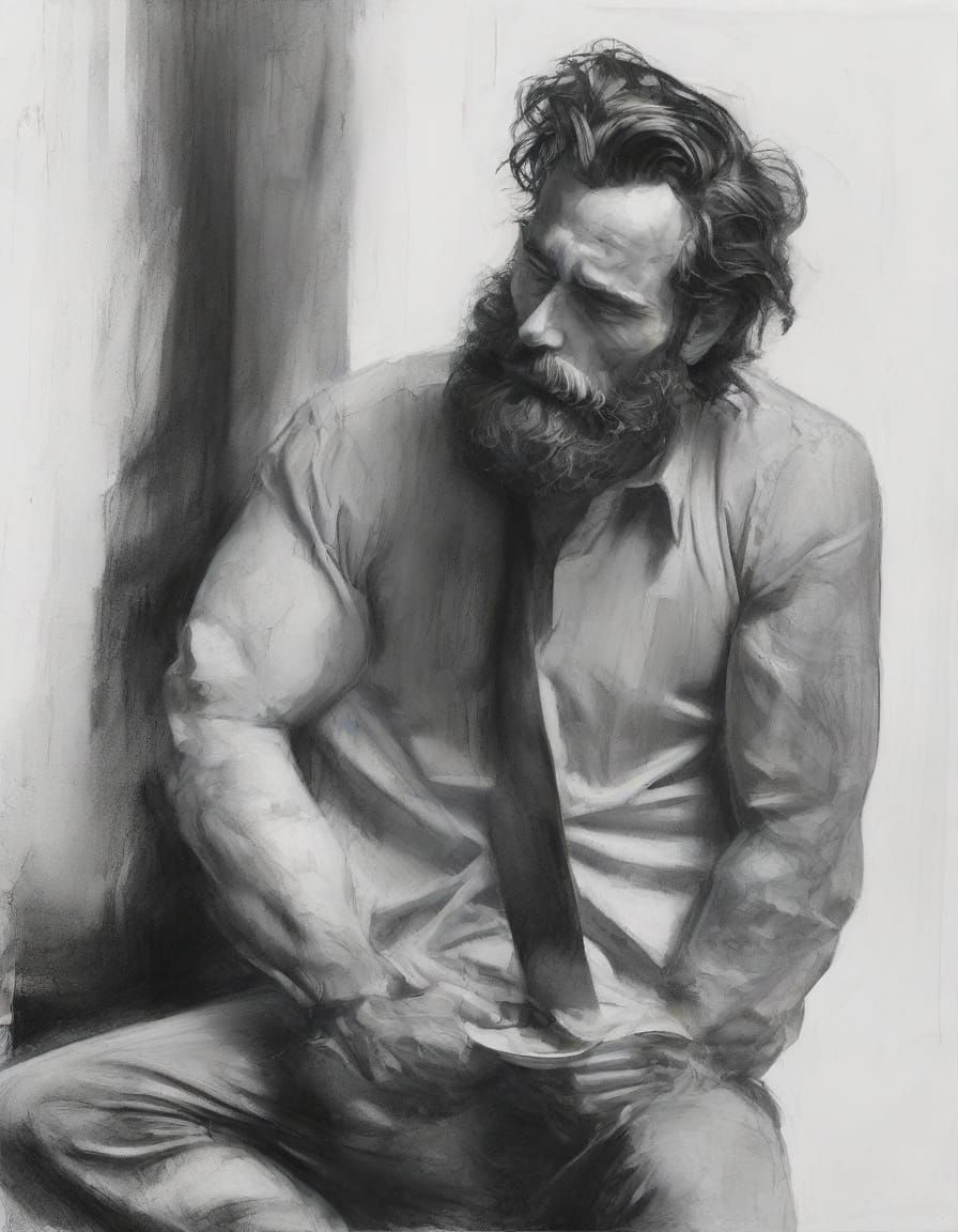 Moody Portrait of a Dark-Haired Man