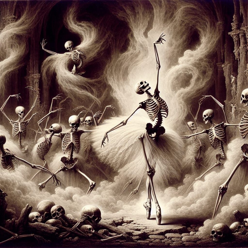 Eerie Skeletal Ballet in Doré Style