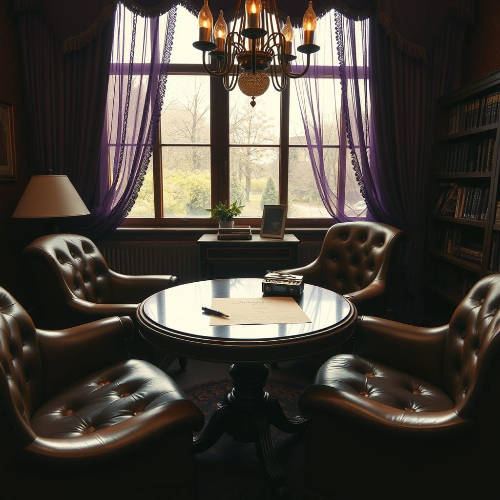 Vintage Crime Scene in a 1930s Study