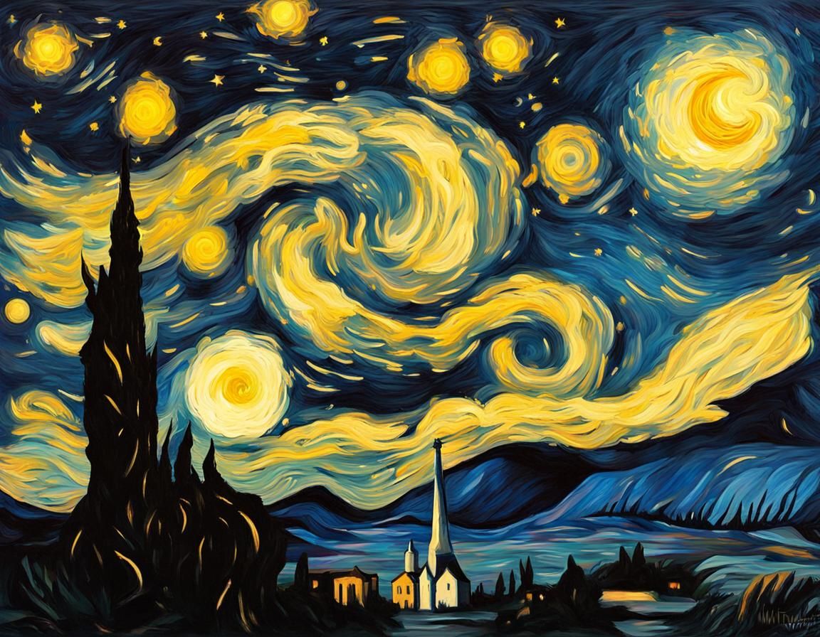 TwinkleTwinkle, acrylic painting of a starry night sky, with...