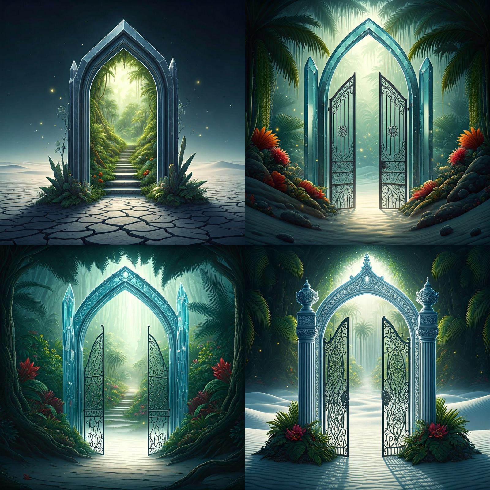 Crystal Portal to Fairy Forest in Desert