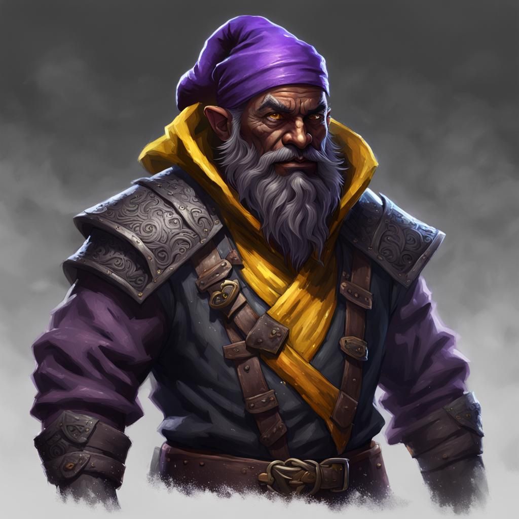 Dark Gnome Rogue Portrait in Dark Fantasy Style