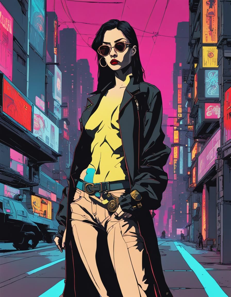 Cyberpunk Assassin in Gritty Underground Scene