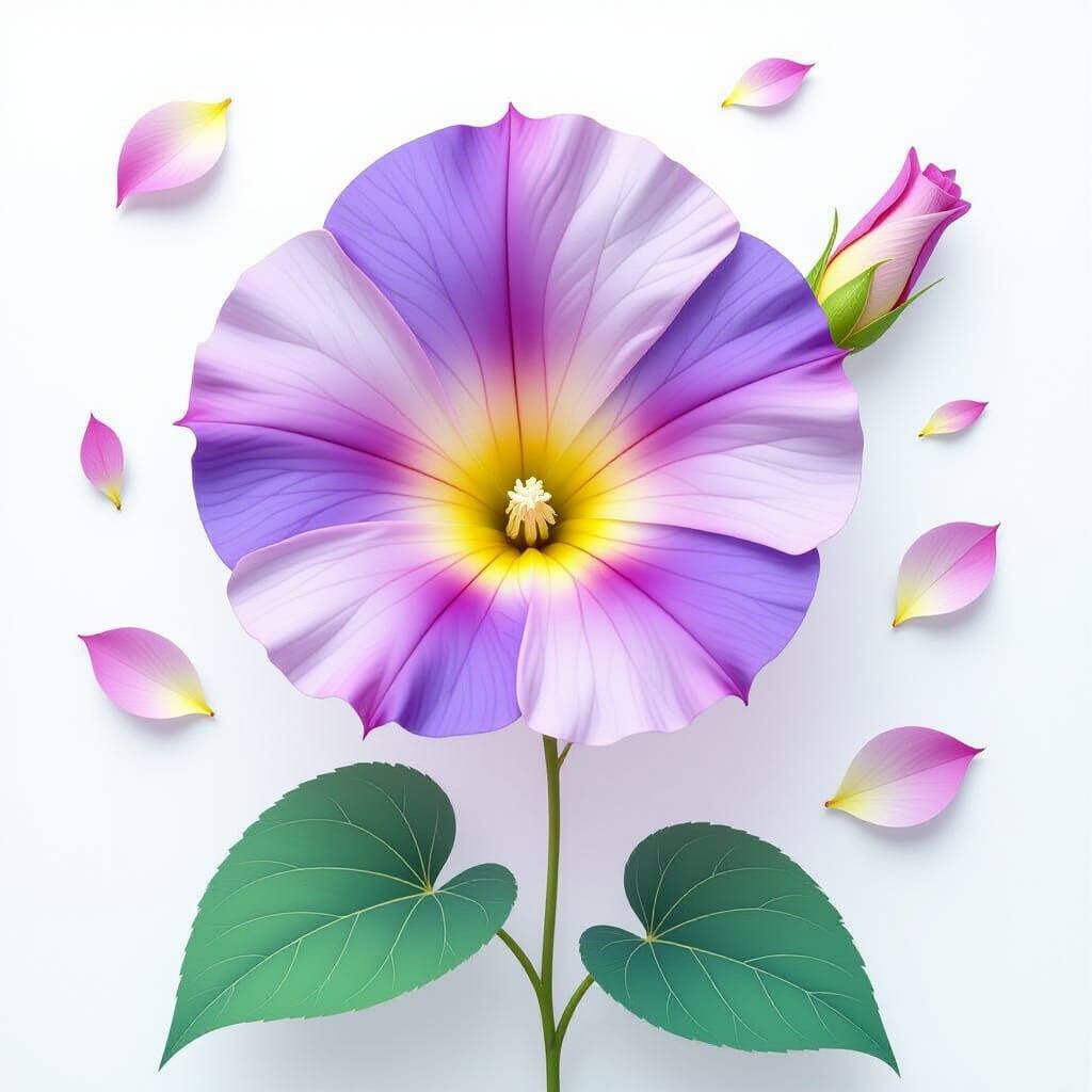 Watercolor Morning Glory Botanical Illustration