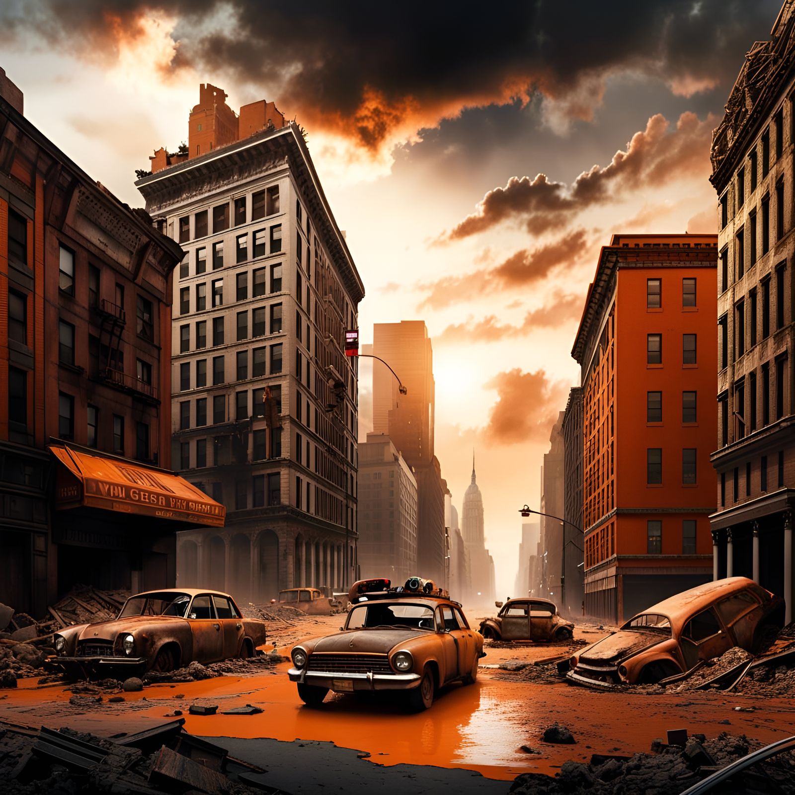 Post-apocalyptic of New York Streets