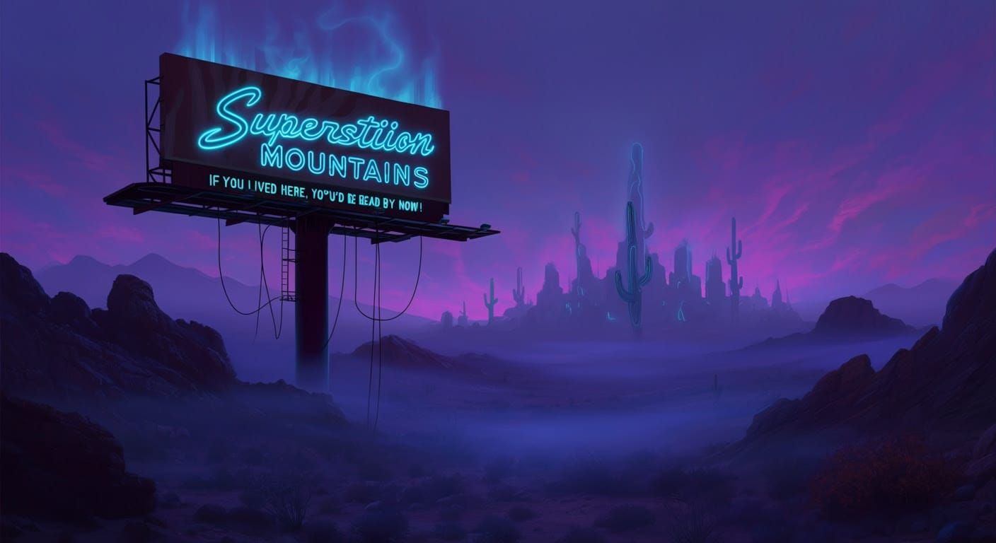 Eerie Desert Billboard Glows with Otherworldly Energy in Sur...