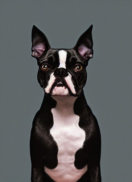 Dramatic Horror Portrait of Boston Terrier