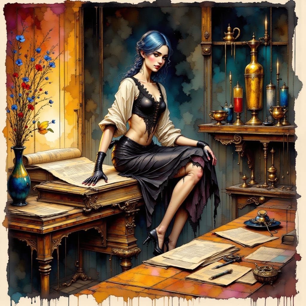 Dark Fantasy Lady Vexley Negotiates with Dragonbone Prosthet...