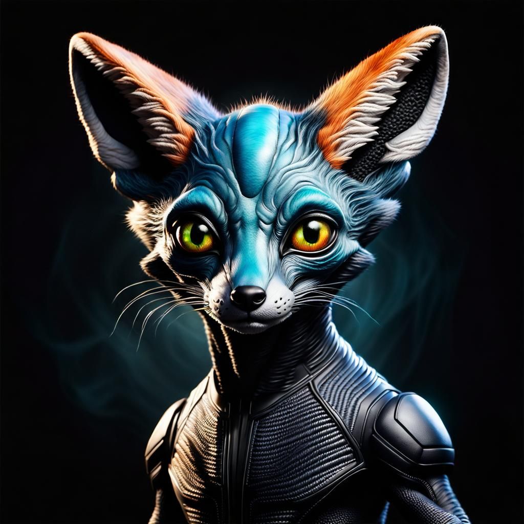 Hyperrealistic Portrait of an Alien Pet in Photorealism
