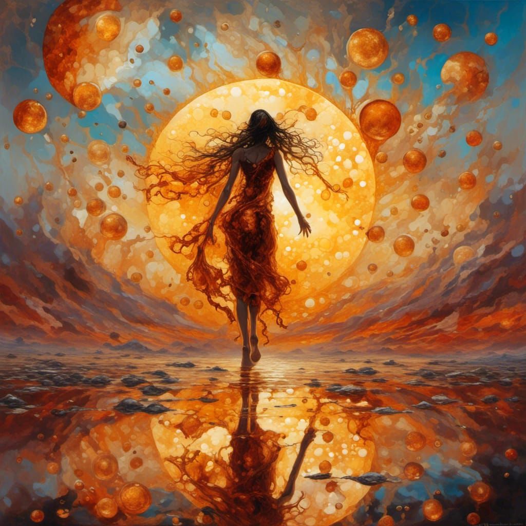 Woman Walks on the Sun's Surface