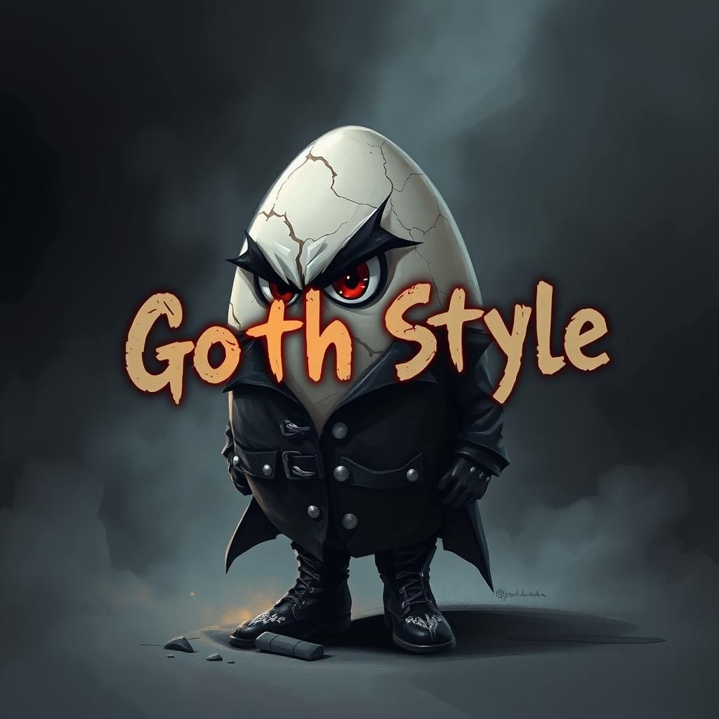 Furious Egg in Goth Cyberpunk Style