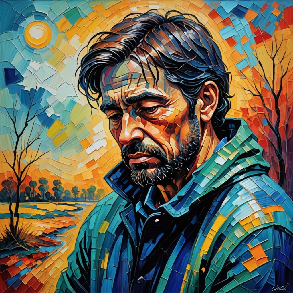 Inward struggle of grief in a lonely person