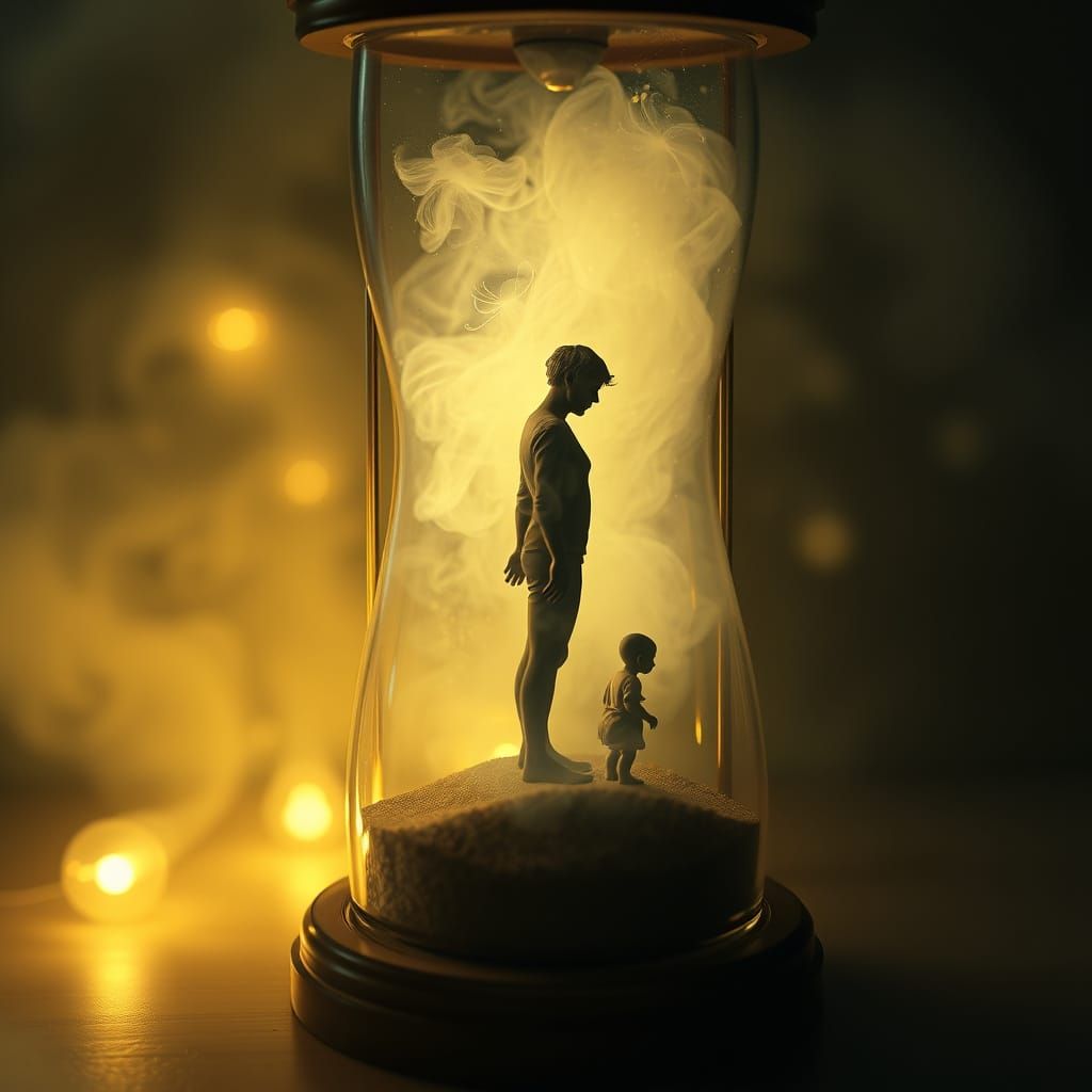 Life's Whispers in a Surreal Hourglass