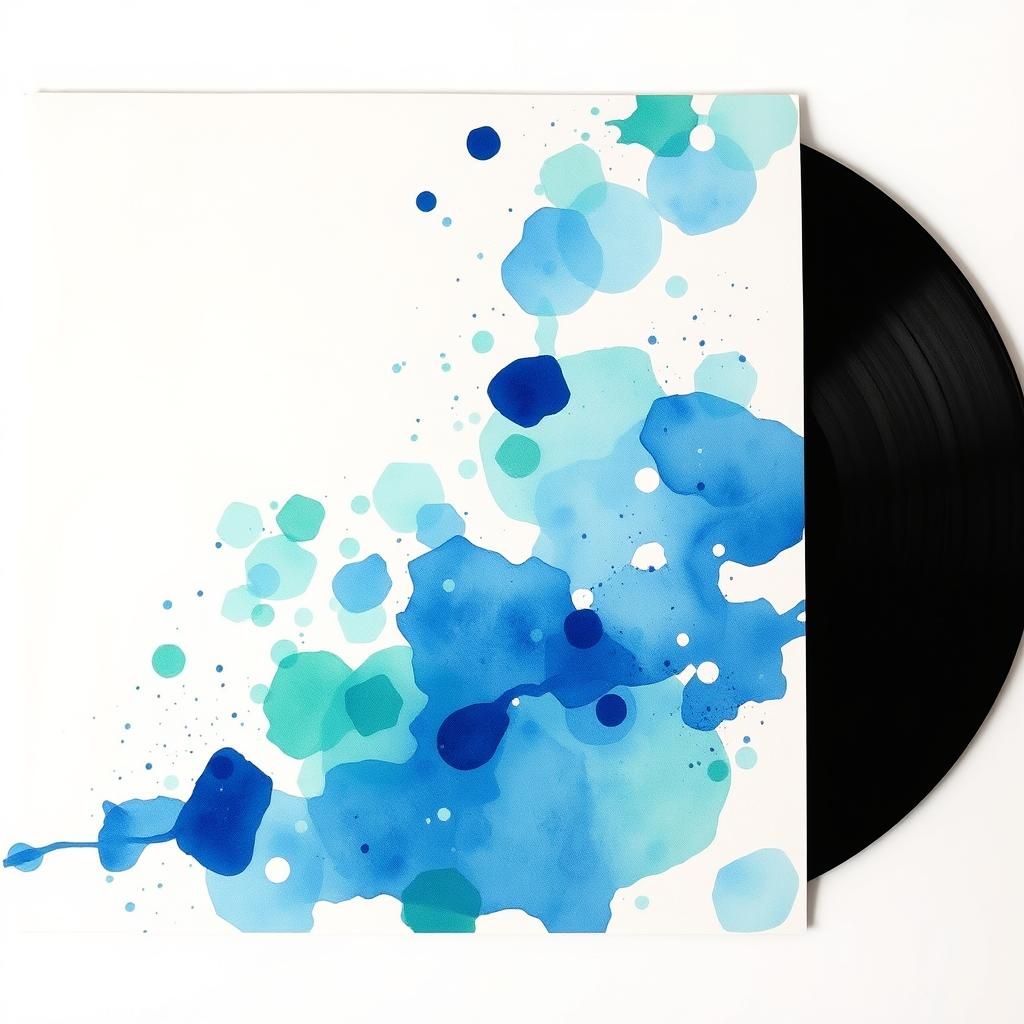 Watercolor Vinyl Album Cover in Abstract Expressionist Style