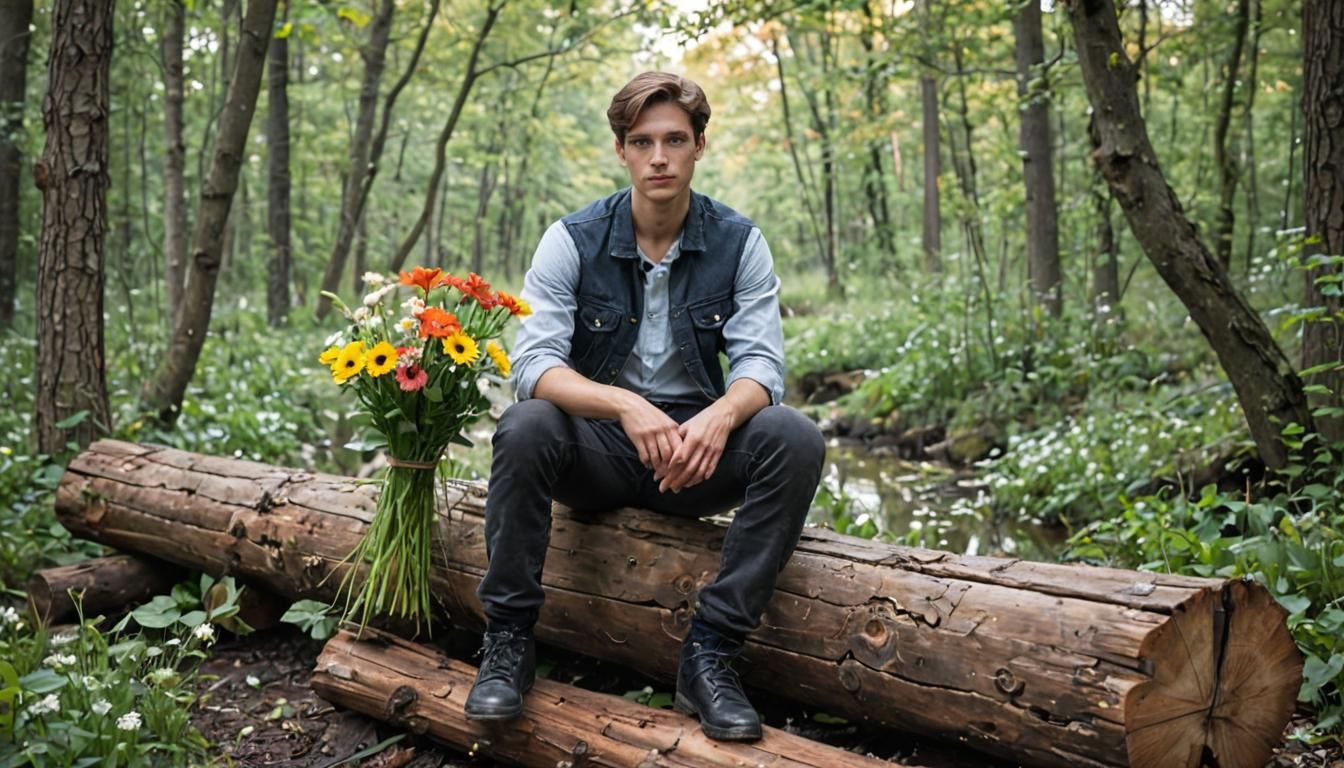 Young Man with Flowers, Animation Style