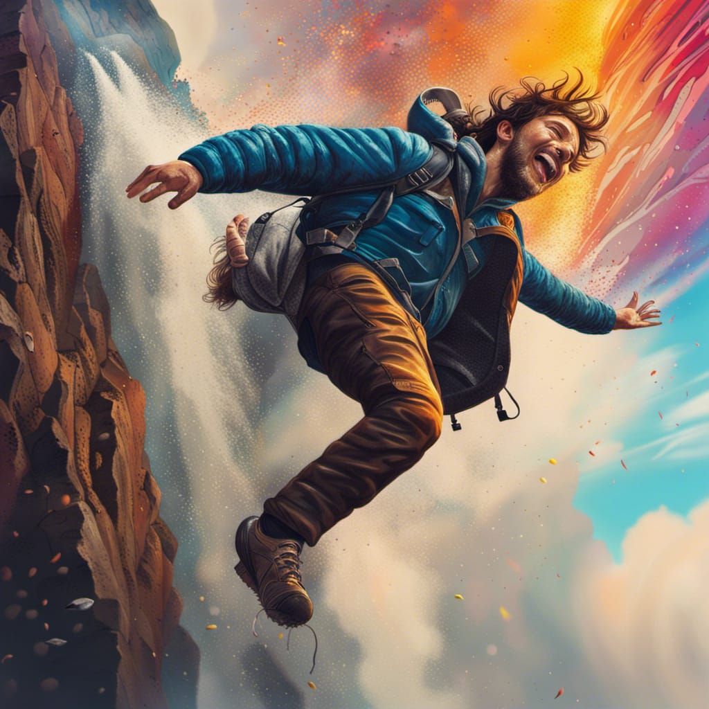 Hyperrealistic Free Fall from Mountain