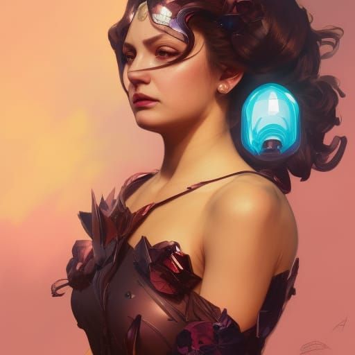 Detailed Portrait of a Queen in Art Nouveau Style