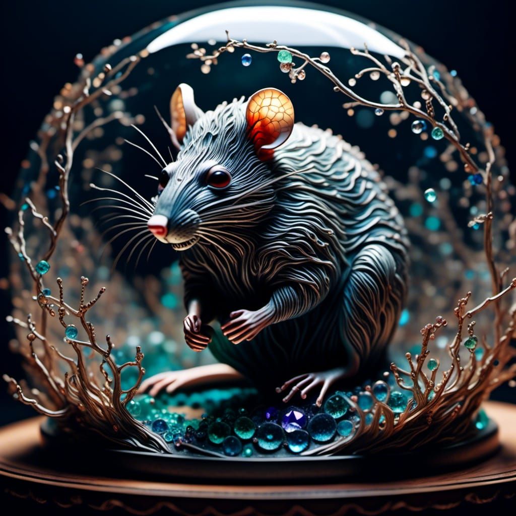 Crystal Rat: Intricate Dark Art Diorama