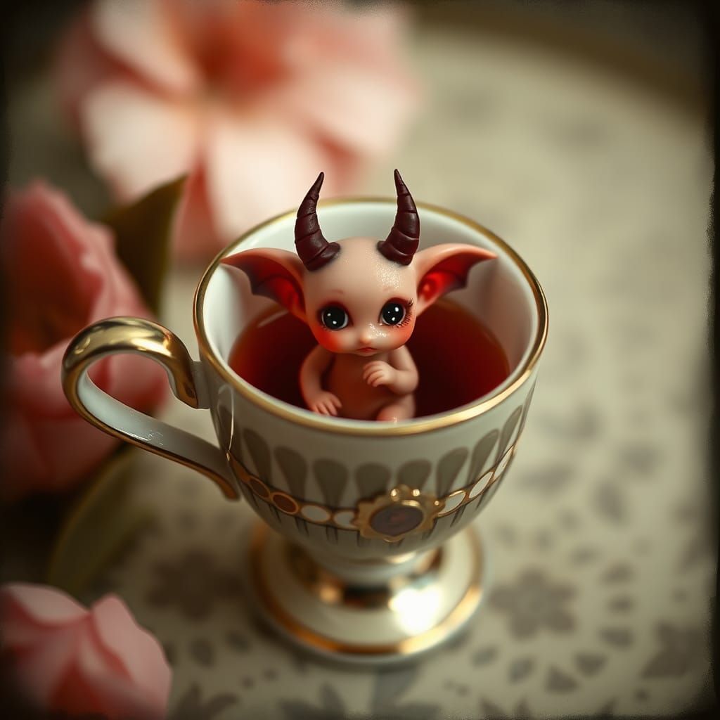 Cute Demon in Teacup: Modotti-Inspired Photography