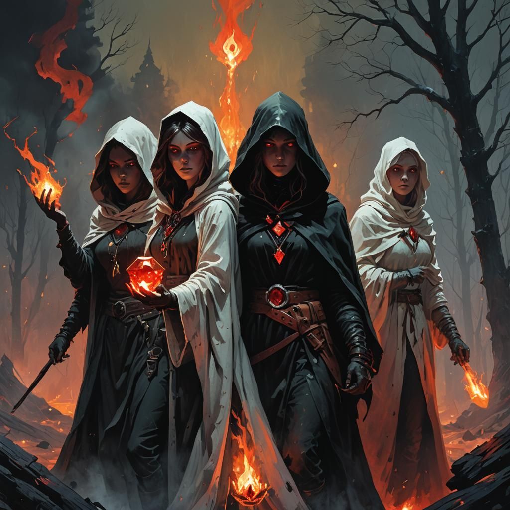 Dark Fantasy Figure with Red Diamond