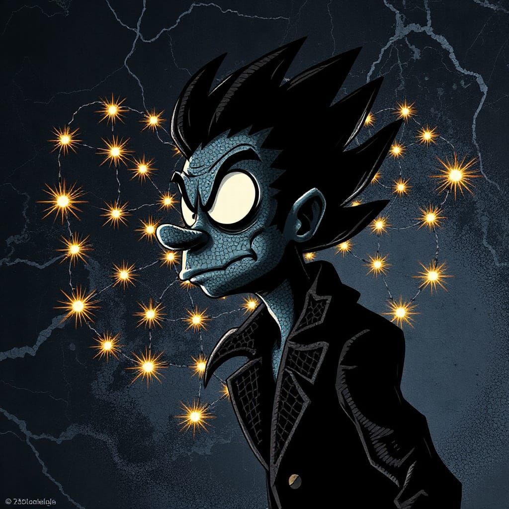 Charismatic Sideshow Bob Emerge from Dark Mural in Trompe l'...