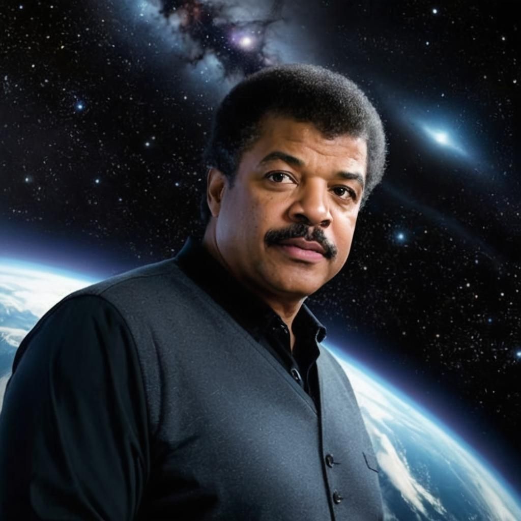 Hyperrealistic Neil deGrasse Tyson Lecturing on Astrophysics